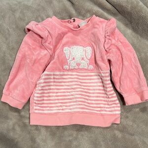 Little Me Pink Puppy Striped Sweatshirt